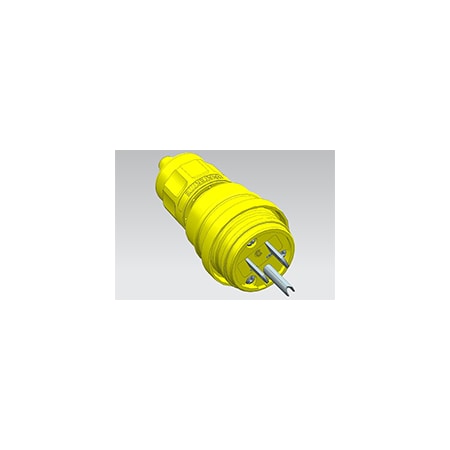 Woodhead Watertight Straight Blade Plug, 5-15P, 15 A, 125V AC, 2 Pole, Screw Terminals, Grounded 14W47